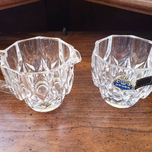 Beyer Bleikristall 24 vH Lead Crystal Germany Cream & Sugar