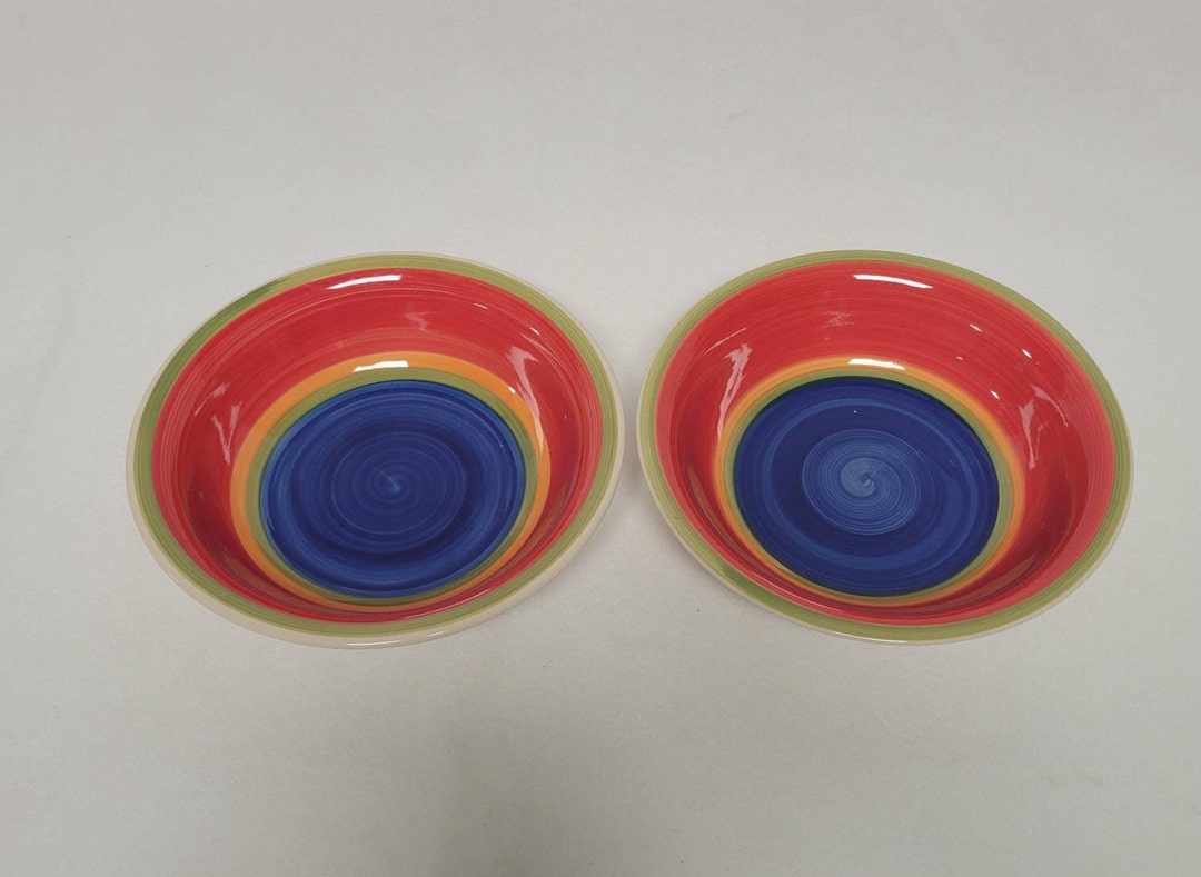 Royal Norfolk Mambo Coupe Soup Bowls-blue Center-set of 2 - Etsy