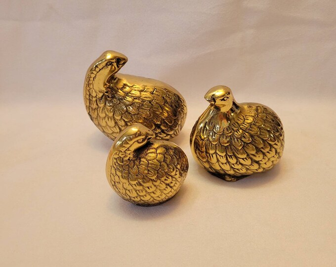 Vintage Brass Quail Familymade in India Etsy