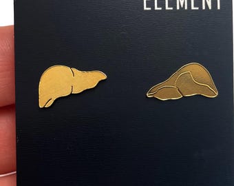 Liver Earrings-18k gold plated