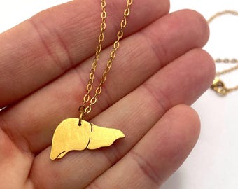18k Gold-plated Liver necklace - reversible