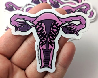 SALE: POWERHOUSE non-gendered anatomical Uterus vinyl die-cut sticker