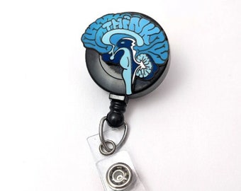 THINK Anatomische Hersenen Emaille Badge Reel