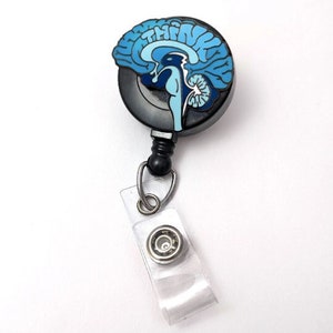 THINK Anatomical Brain Enamel Badge Reel image 1