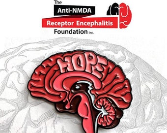 HOPE - AntiNMDA Receptor Encephalitis - Brain on Fire revers pin - 50% gedoneerd!