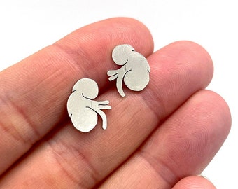 Tiny Kidney Earrings - Sterling Silver