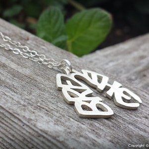 Sterling Silver BREATHE lungs necklace image 3