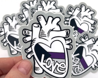 Demisexual Flag - Anatomical Heart Pride Sticker