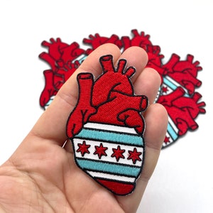 SALE: Chicago Flag Anatomical Heart patch