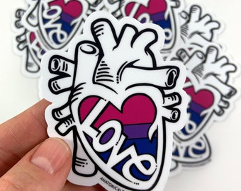 Bisexual Flag - Anatomical Heart Pride Sticker