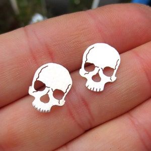 Skull Earrings Sterling Silver image 3