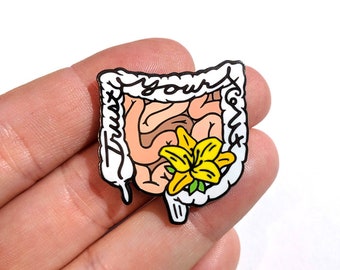 SALE: Trust Your Gut anatomical intestines enamel lapel pin