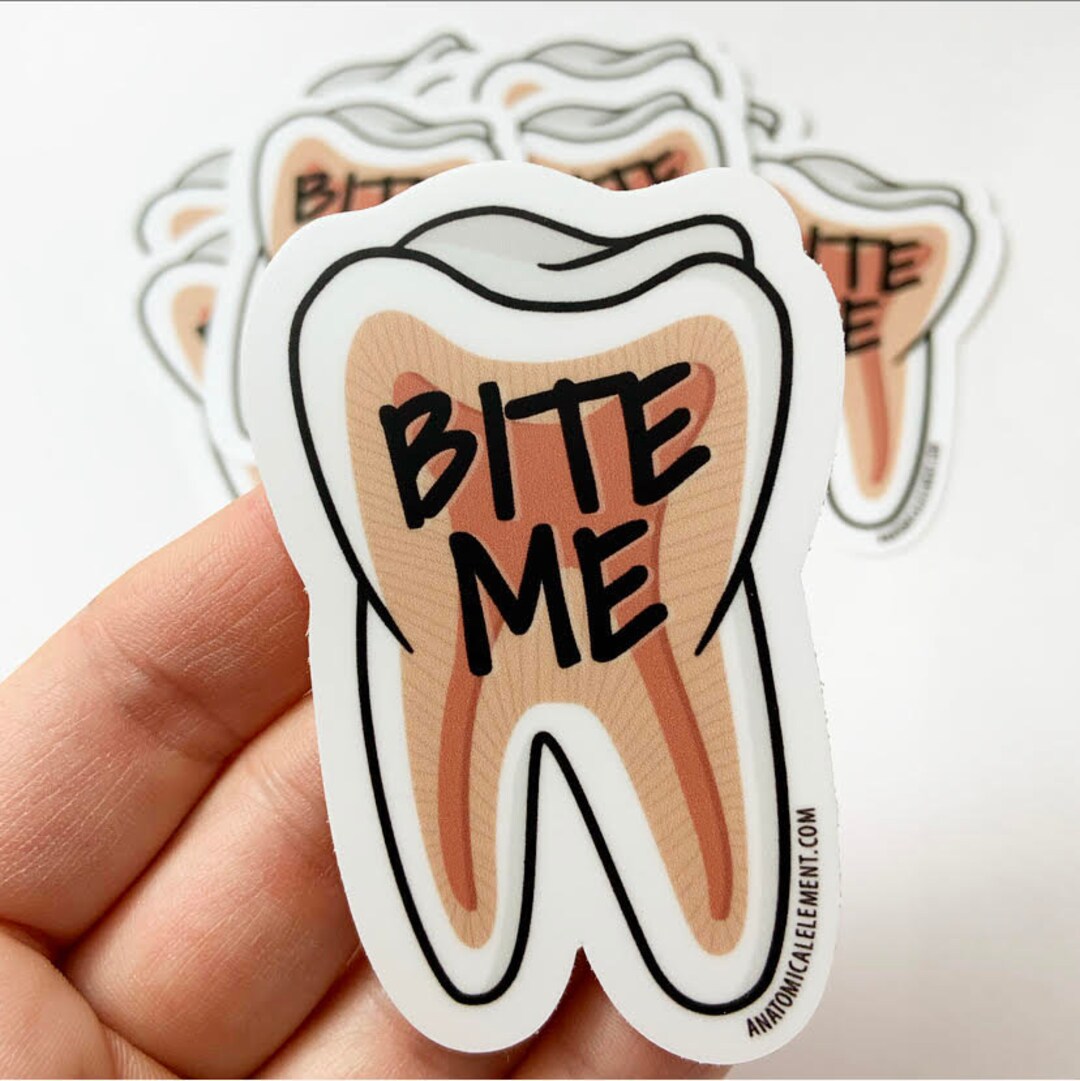 SALE: BITE ME Anatomical Tooth Vinyl Die-cut Sticker - Etsy