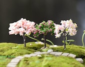 3pc Artificial Flower Tree Cherry blossoms Fairy Garden Accessories Succulent Terrarium Outdoor Suppliers OV007