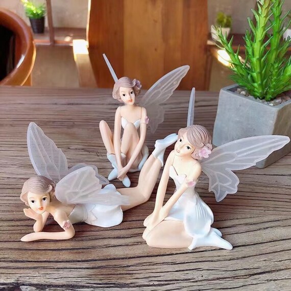3pcs Flower Fairy Cake Decorations Angel Figurine Car Ornament