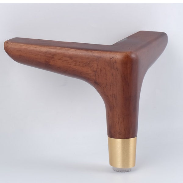 4 pièces pieds de meubles en bois trident en laiton 5,4 "6" 7,8" remplacement des jambes droites pour table basse canapé armoire de cuisine commode pied