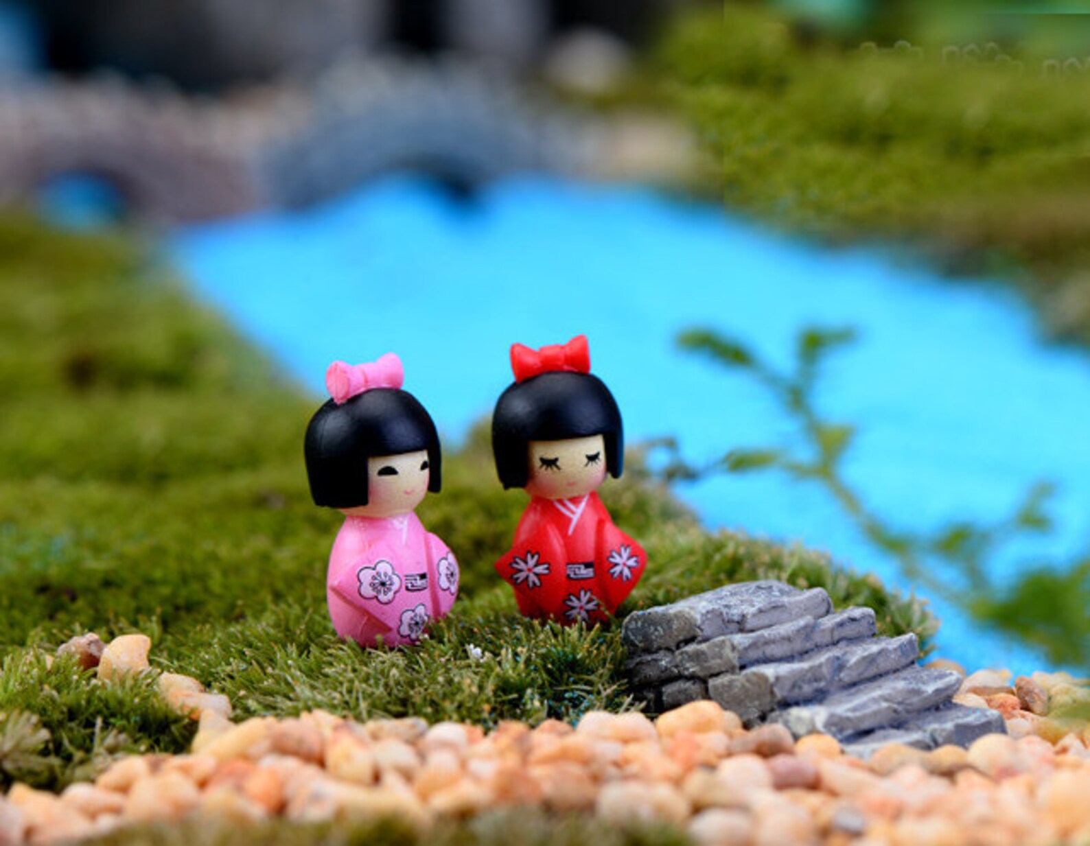 10pc Mini Japanese Girl Figurine Mini Garden Miniature Fairies Etsy