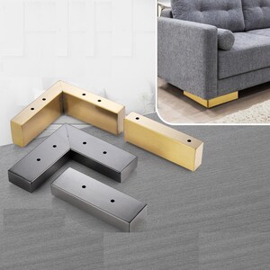 4pc Metal Furniture Legs, Wire process L shape Table Sofa Feet Kitchen Feet Metal Bathroom Cabinet Cupboard Stand, DIY Furniture Hardware