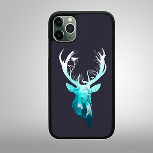 DEER HEAD ANTLERS Hunting Outdoor Apple iPhone 15 14 13 12 11 Mini Pro Max Plus X Xs 8 Plus 7 6/6S Phone Case Cover Rubber Custom Personal