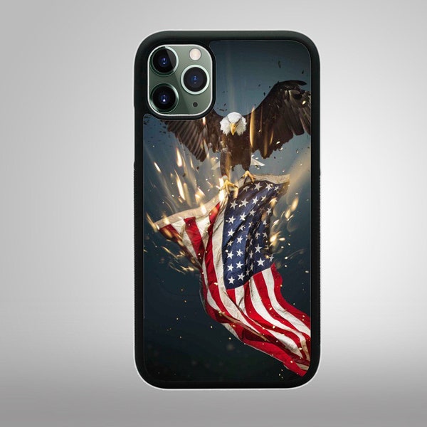 AMERICAN EAGLE FLAG United States Usa Apple iPhone 15 14 13 12 11 Mini Pro Max Plus X Xs 8 Plus 7 6/6S Phone Case Cover Rubber Custom