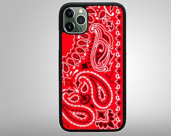 ROTE BANDANA DESIGN Urban Style Paisley Apple iPhone 15 14 13 12 11 Mini Pro Max Plus X Xs 8 Plus 7 6/6S Handyhülle Gummi Individuell