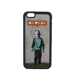 Banksy Art Design Junge Weinen Social Media Apple iPhone 15 14 13 12 11 Mini Pro Max Plus X Xs 8 Plus 7 6 / 6S Phone Case Cover Rubber Custom