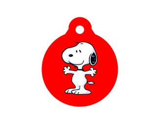 TOUT le monde aime SNOOPY Dog Tag Pet Id Tag Gravé 20 fonts disponibles personnalisé Charm Key Ring