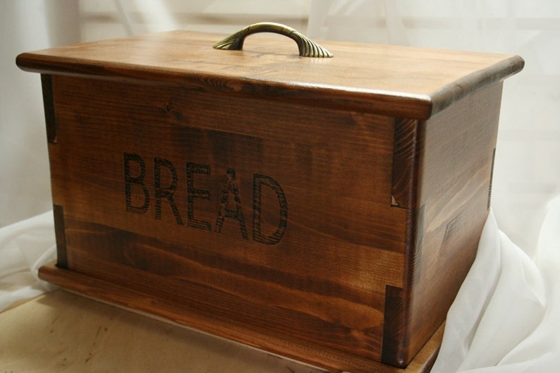 Wooden handmade bread box. Vintage style. Etsy