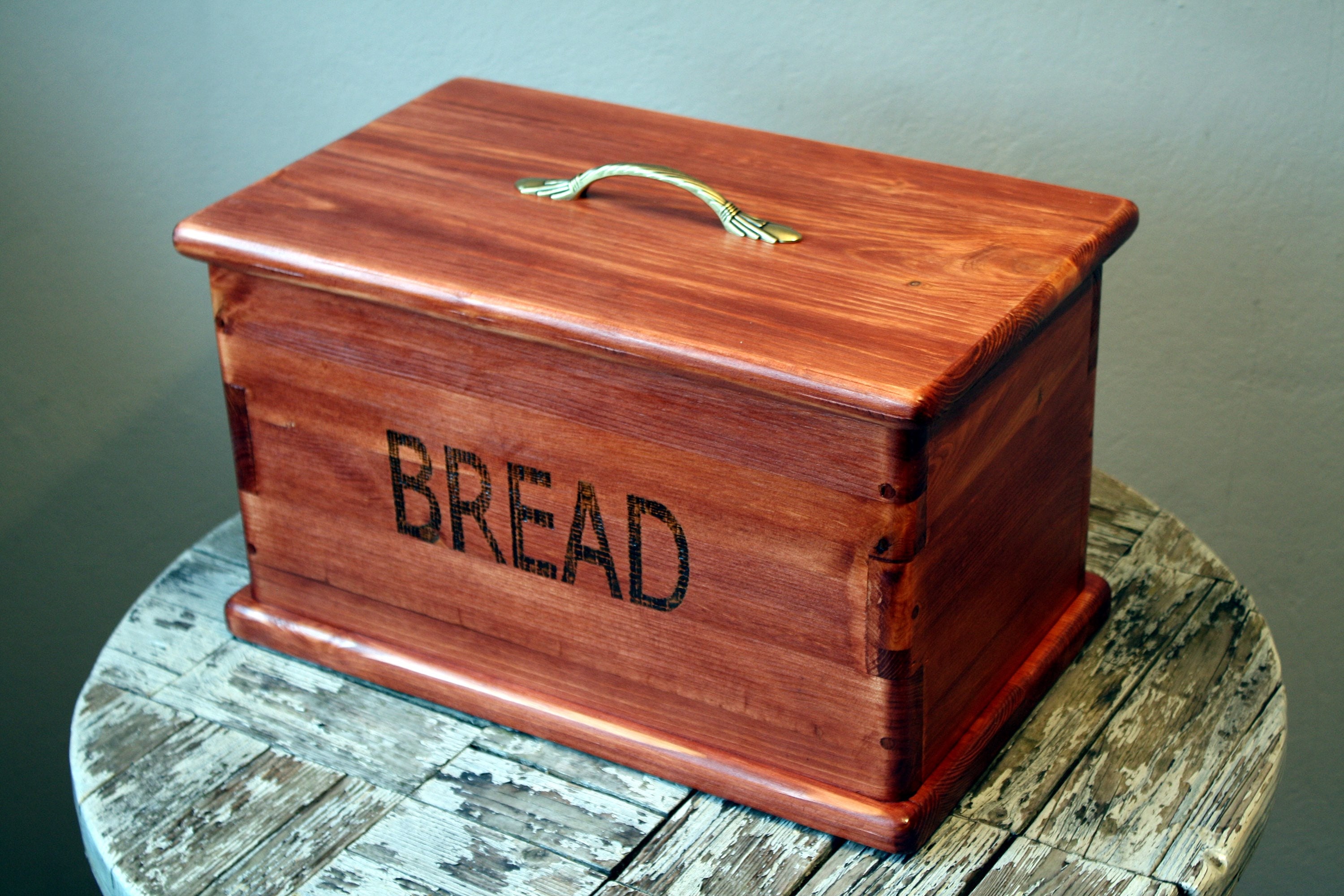 Caja de pan hecha a mano de madera. Estilo vintage. Pedido | Etsy