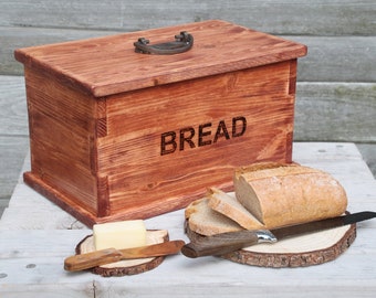 Perfect for the kitchen. Wooden handmade bread box. Vintage style.