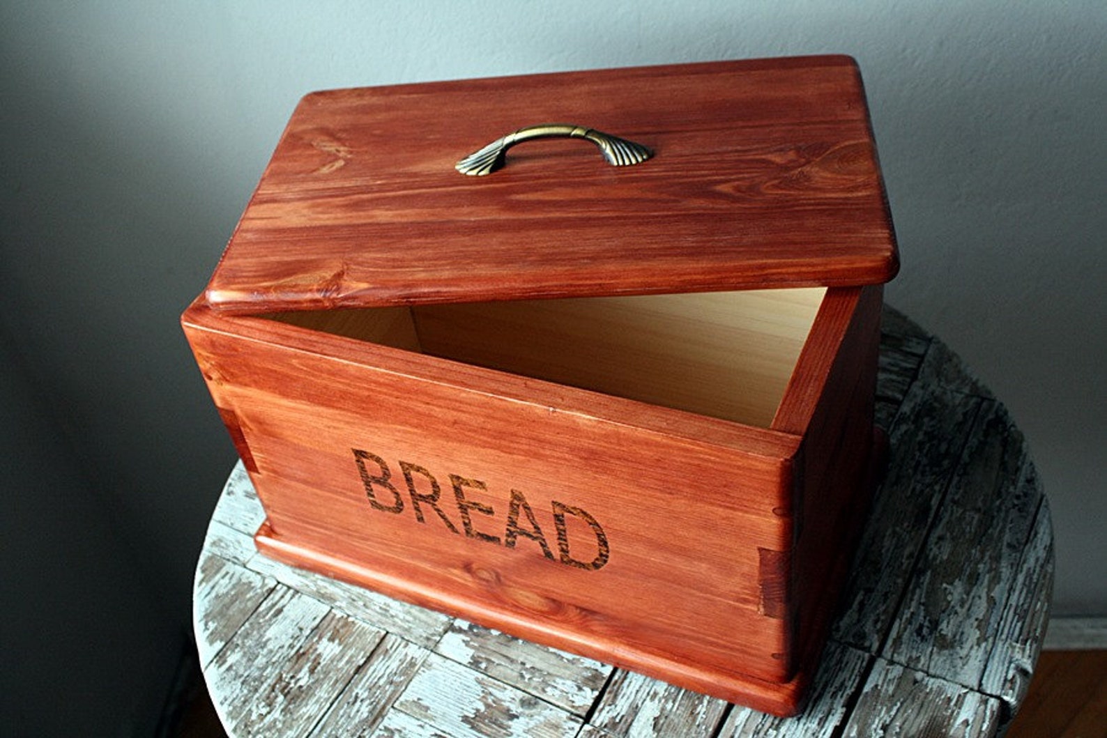 Caja de pan hecha a mano de madera. Estilo vintage. Pedido | Etsy