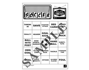 Soccer Bingo Digital Download Game in English and Spanish