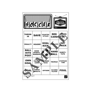 Voetbalbingo Digitaal downloadspel in het Engels en Spaans