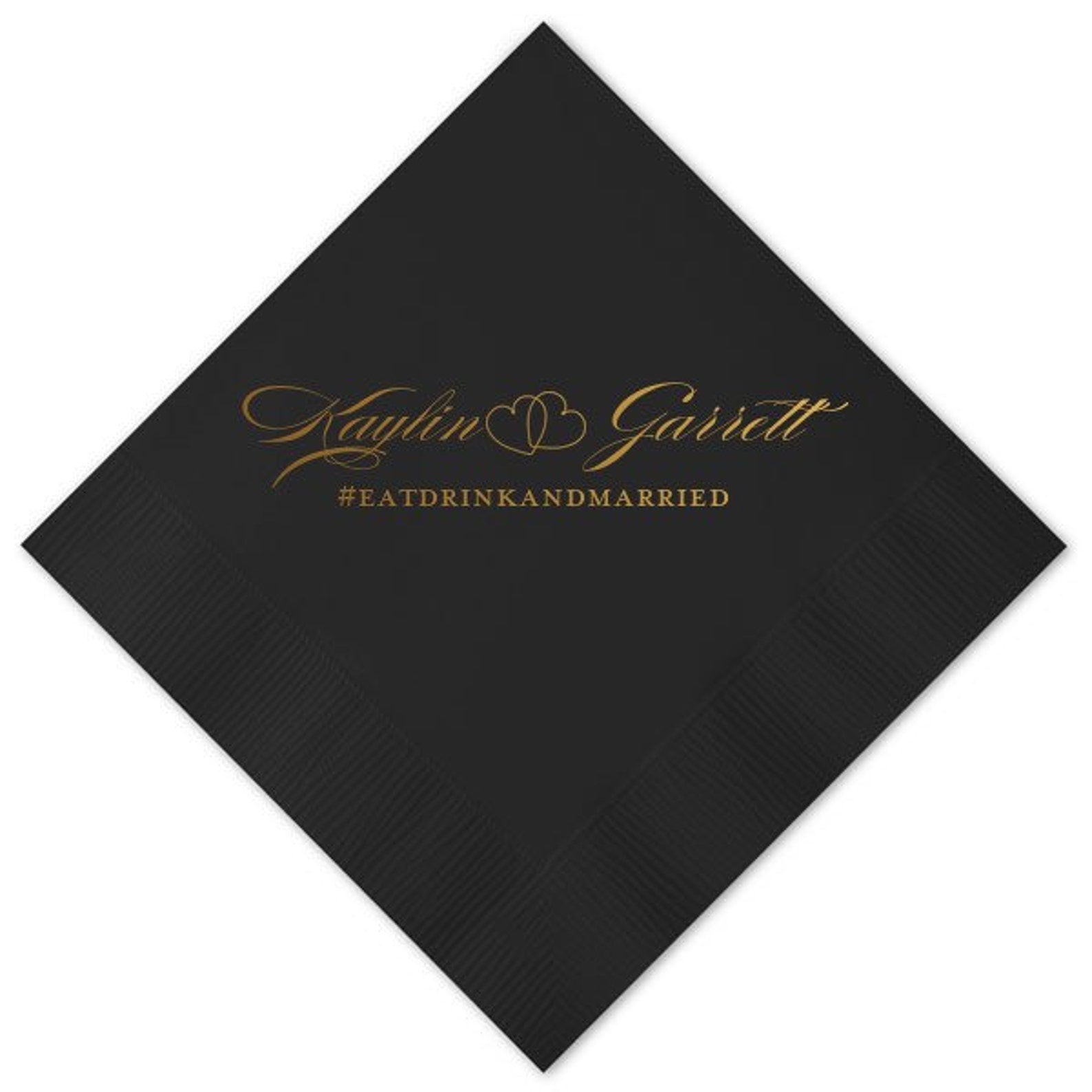 Personalized custom black wedding cocktail napkins wedding Etsy