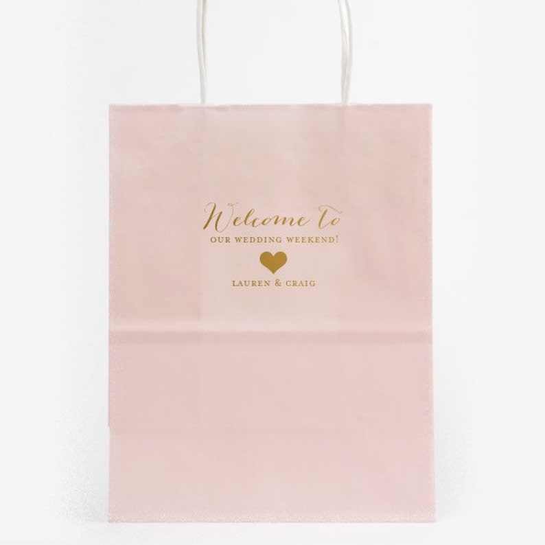 Personalized Wedding Bags Wedding Guest Bags Wedding Hospitality Bags Wedding Welcome Bags with Foil