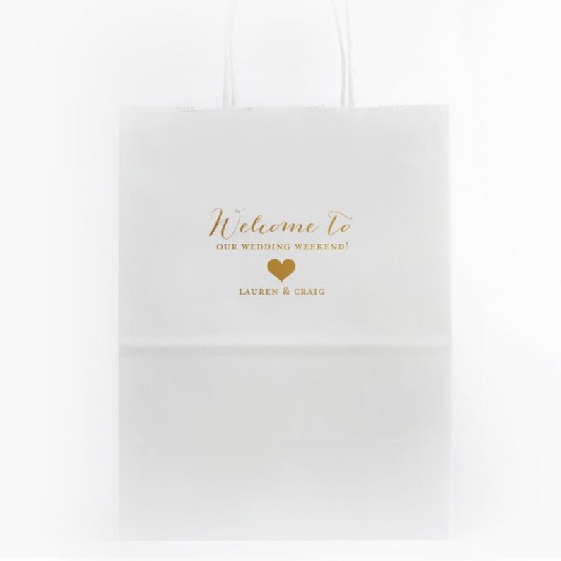 Personalized Wedding Bags Wedding Guest Bags Wedding Hospitality Bags Wedding Welcome Bags with Foil