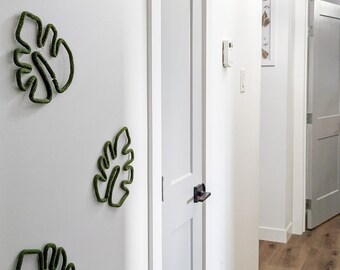Knitted Wire Monstera Leaf Wall Art, Nature Decor