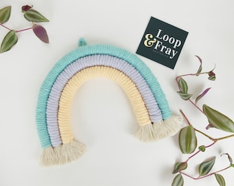 Macrame Wall Rainbow, Pastel Nursery Decor