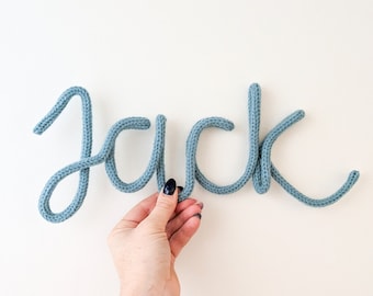 Custom Knitted Wire Name Sign, Nursery Decor