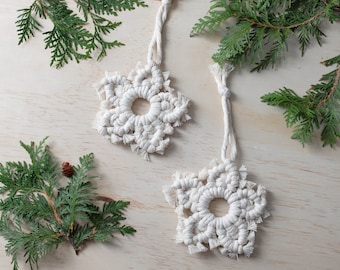 Snowflake Macrame Ornament | Single or Multi-pack | Macrame Home Decor Ornaments | Snowflake Decor | Christmas Decor | Winter Decoration