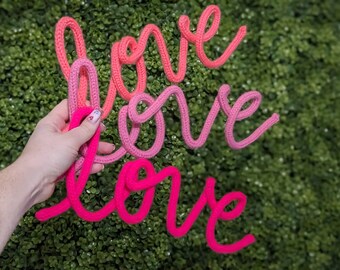 Love | woolly wire word | knitted word | love sign