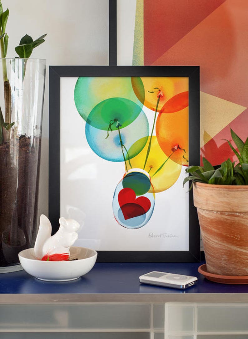 Your home is where your heart is. Original illustration art Etsy