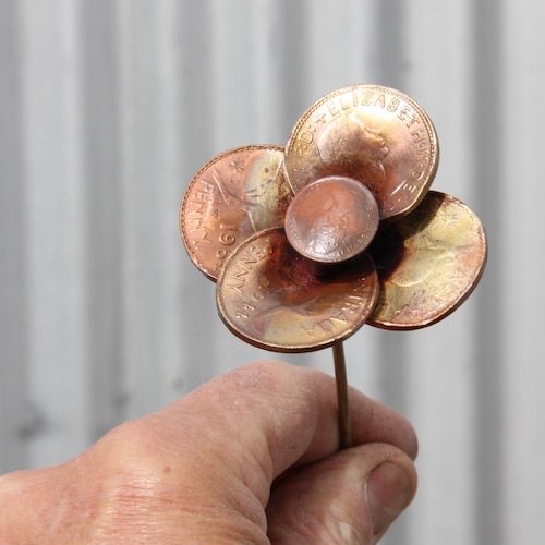 Coin Flower Flowers in Keys and Coin in Stock Etsy