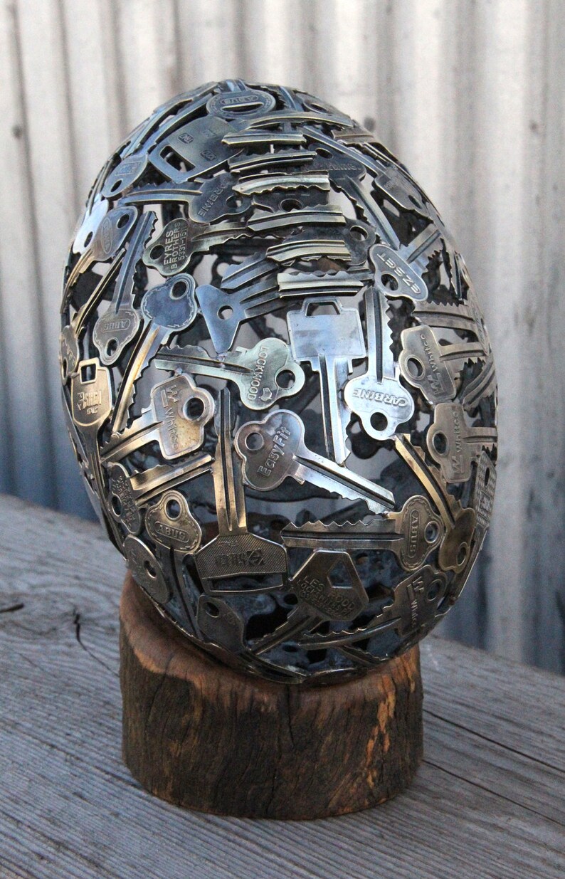 Australian Rules Football Key sculpture, 24 cm, Metal sculpture ornament image 3