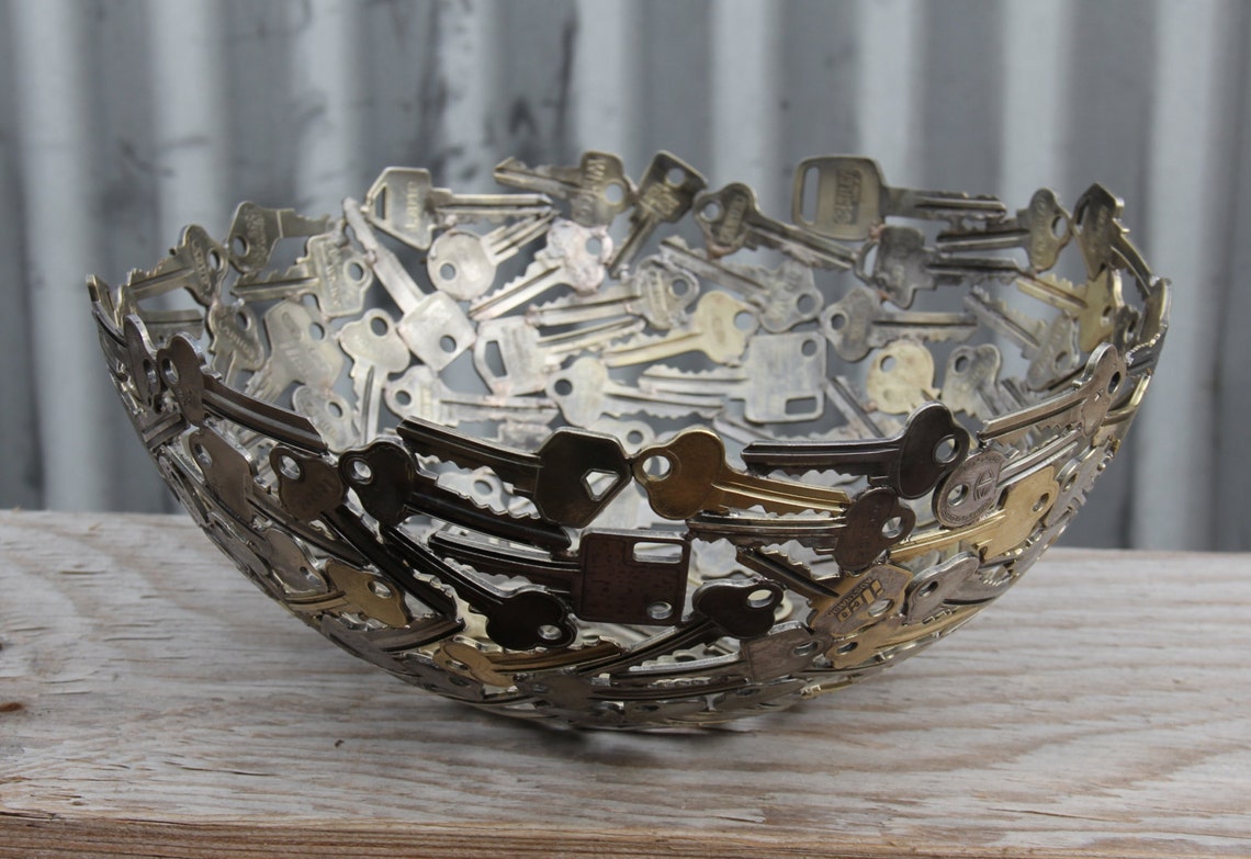 Large Key Bowl 28 Cm Key Bowl Metal Bowl Metal Sculpture Etsy