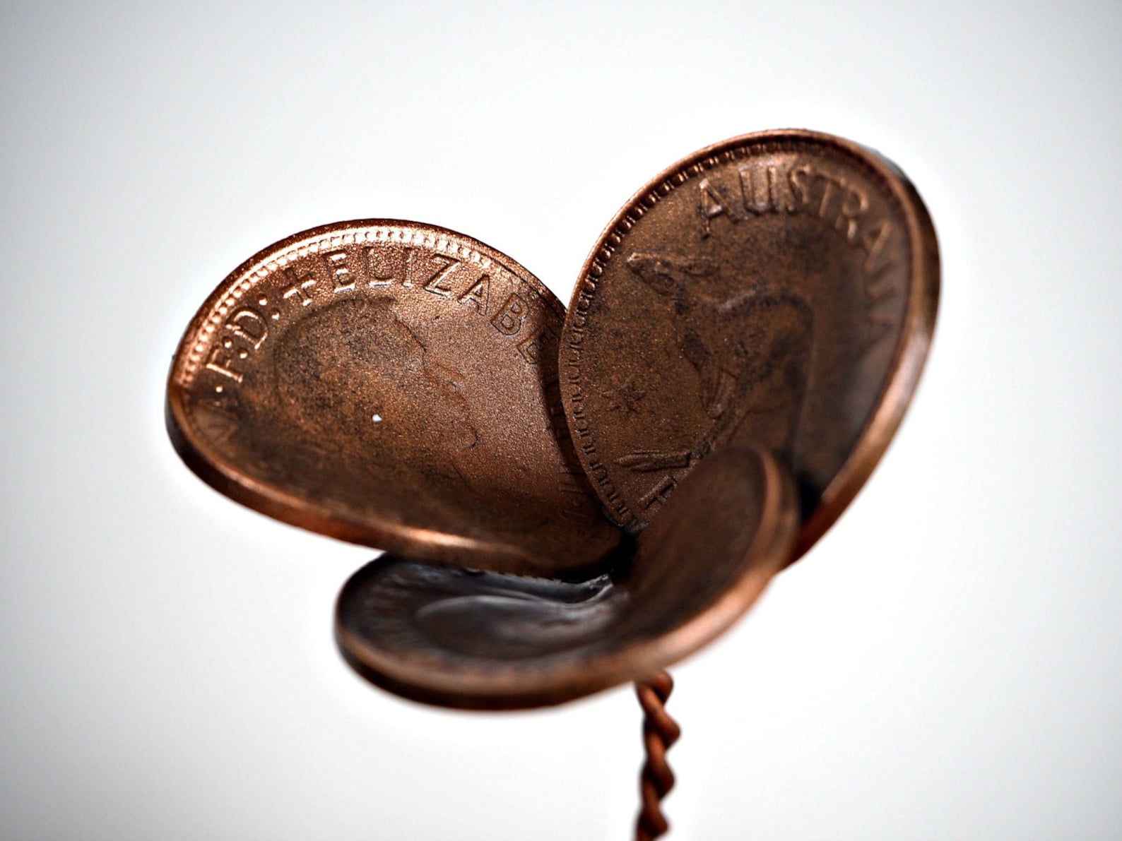 Coin flower flowers in keys and coin copper in stock Etsy