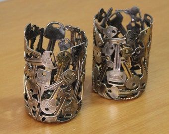 Handmade Key Votive: Metal Key Sculpture Tea Light Holder