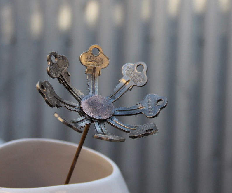 Key Daisy Flowers in Keys and Coin. Brass in Stock. Etsy Australia