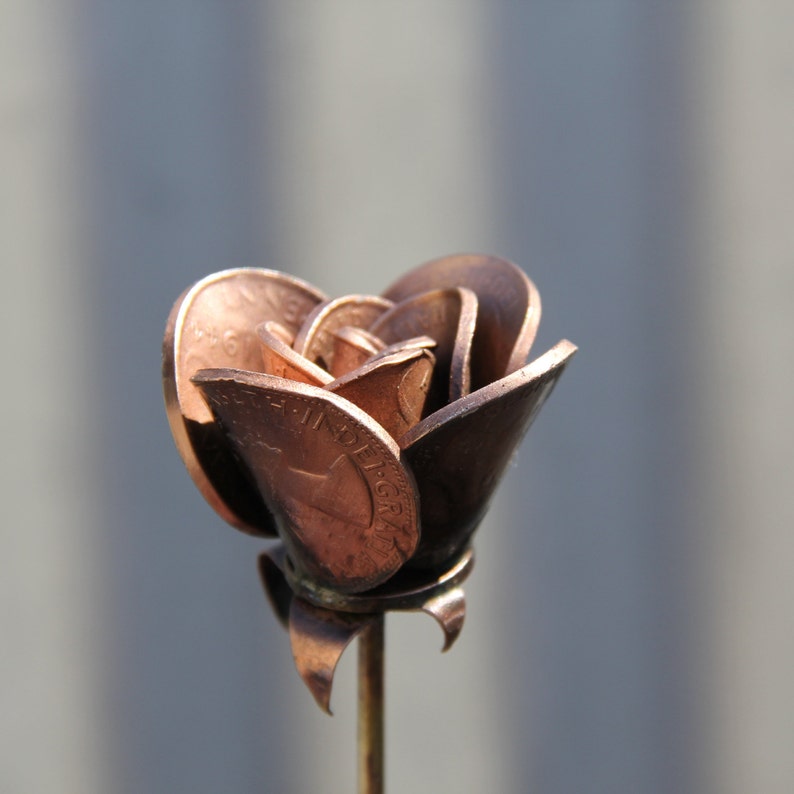 Copper Rose Bud, Flowers in Keys and Coin, SINGLE Stem - Etsy Australia