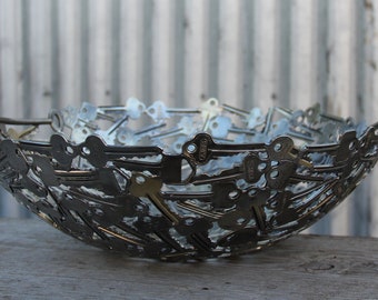 Extra Large Key Bowl: Handmade Metal Functional Art (34 cm)